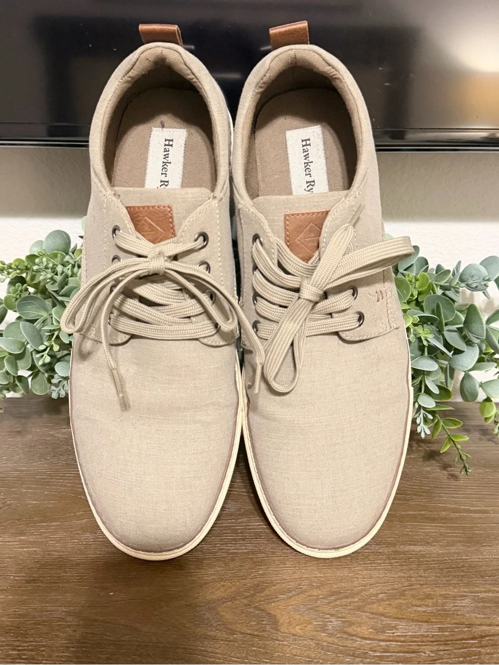 Hawker Rye Men's Tan Canvas Boat Shoes - Casual Lace-Up